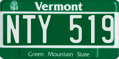 VT license plate NTY519
