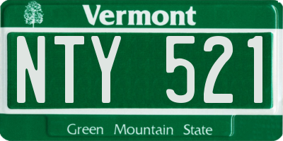 VT license plate NTY521