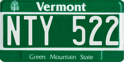 VT license plate NTY522