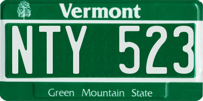 VT license plate NTY523