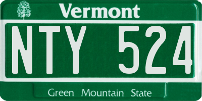 VT license plate NTY524
