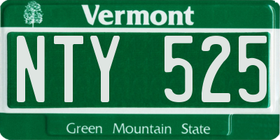 VT license plate NTY525