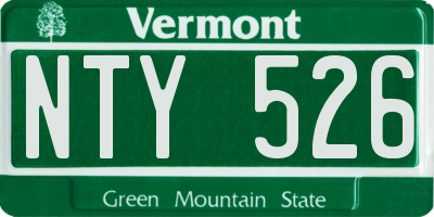 VT license plate NTY526