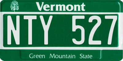 VT license plate NTY527