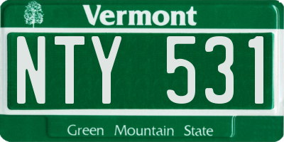 VT license plate NTY531
