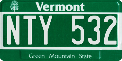 VT license plate NTY532