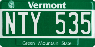 VT license plate NTY535