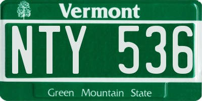 VT license plate NTY536