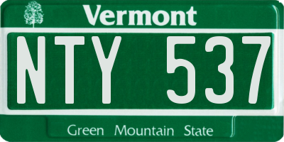 VT license plate NTY537