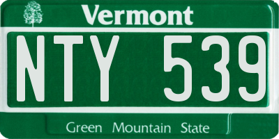 VT license plate NTY539