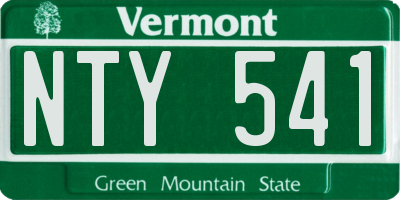 VT license plate NTY541