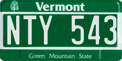 VT license plate NTY543