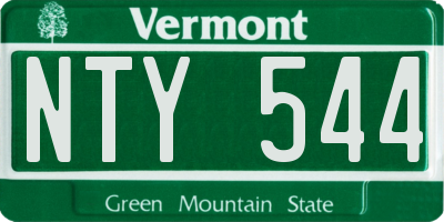 VT license plate NTY544