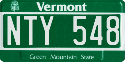 VT license plate NTY548