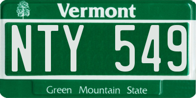 VT license plate NTY549