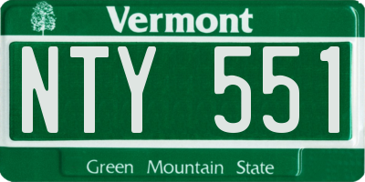 VT license plate NTY551
