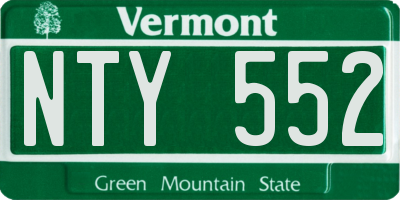 VT license plate NTY552