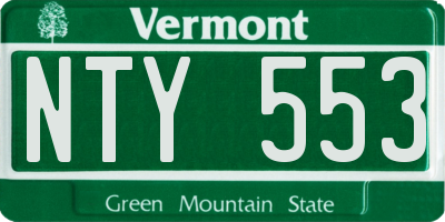 VT license plate NTY553
