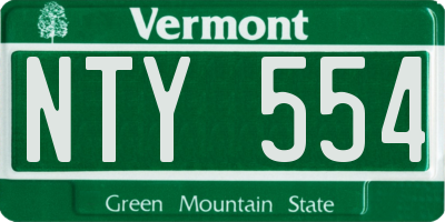 VT license plate NTY554