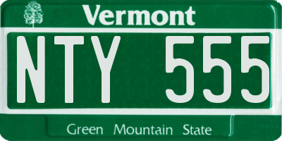 VT license plate NTY555