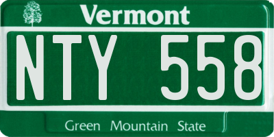 VT license plate NTY558
