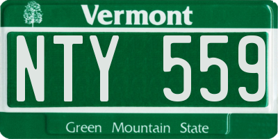 VT license plate NTY559