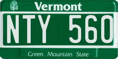 VT license plate NTY560