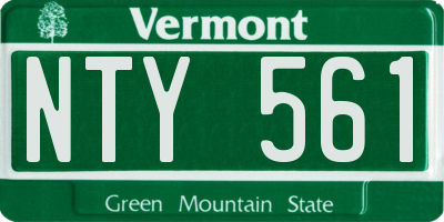 VT license plate NTY561