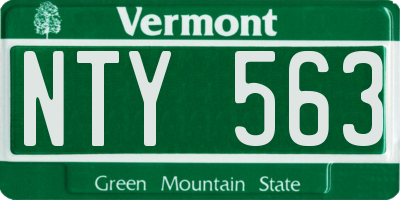 VT license plate NTY563