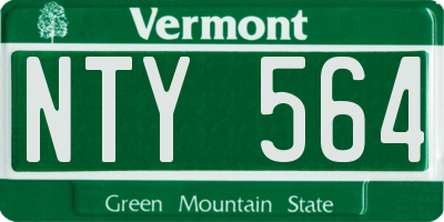 VT license plate NTY564