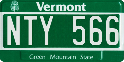 VT license plate NTY566