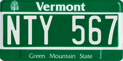 VT license plate NTY567
