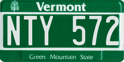 VT license plate NTY572
