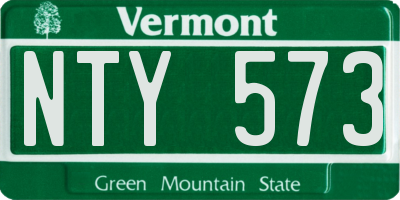 VT license plate NTY573