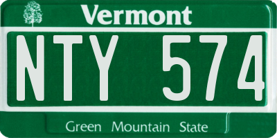VT license plate NTY574