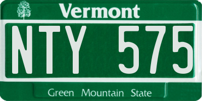 VT license plate NTY575