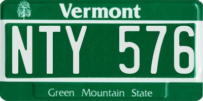 VT license plate NTY576