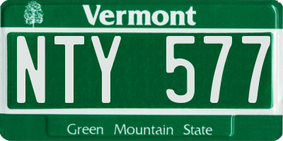 VT license plate NTY577