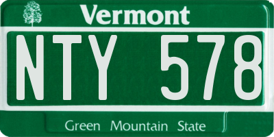 VT license plate NTY578