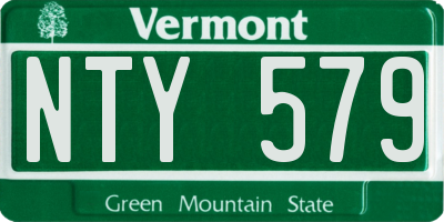 VT license plate NTY579