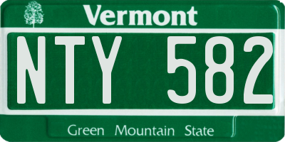 VT license plate NTY582