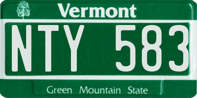 VT license plate NTY583