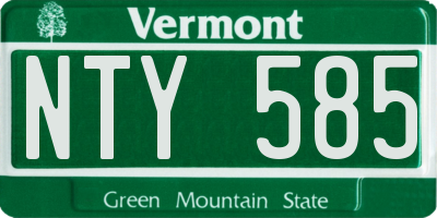 VT license plate NTY585