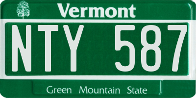 VT license plate NTY587