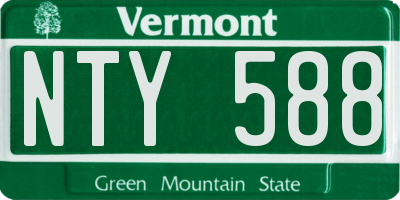 VT license plate NTY588