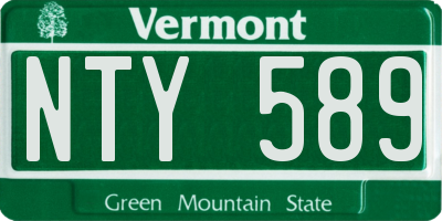 VT license plate NTY589