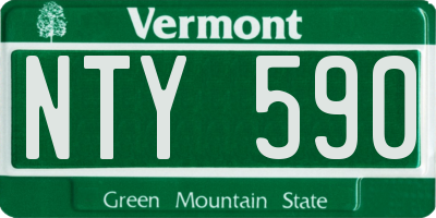 VT license plate NTY590