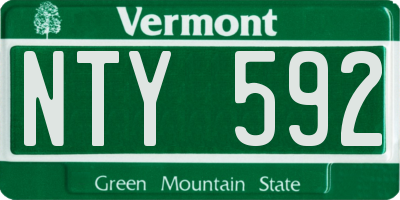 VT license plate NTY592