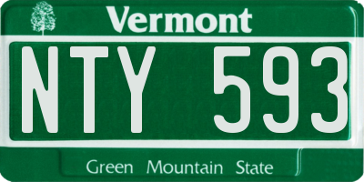 VT license plate NTY593