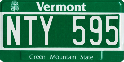 VT license plate NTY595